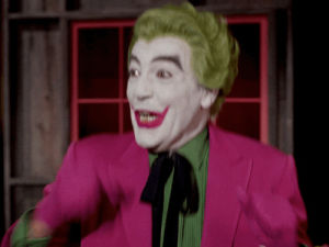 the joker,cesar romero,1966 batman,happy,vintage,smile,illustration,excited,batman,super,joker,yay