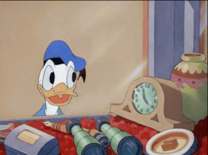 donald duck,40s,disney,confused,1940s,1941,telescopes,a good time for a dime