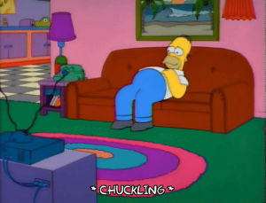 sitting,season 3,homer simpson,laughing,episode 24,couch,3x24