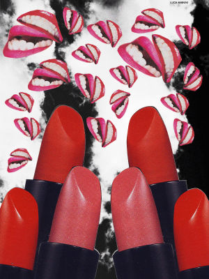 luca mainini,art,crazy,collage,lipstick,make up