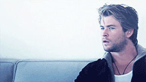 chris hemsworth,mygif,and also,chemsworth,your face ruins me,hes like hello my name is chris hemsworth and i make chewing drawstrings look lovey,i ruin peoples lives,im fien,its fine