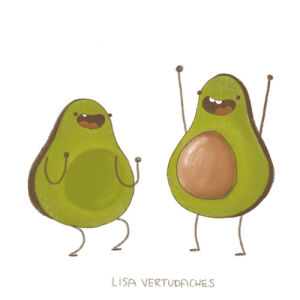 avocado,lisa vertudaches,avocados,celebrate,tgif,love,animation,dance,happy,woo,love avocado