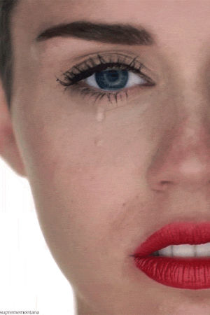 crying,hurt,sad,cry,tear,miserable,miley cyrus,hurting,red lips,misery,upset,tears,huge,single tear