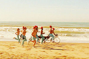 beach,group,running,movies,the life aquatic with steve zissou,biking