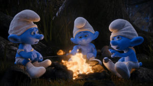 smurfs,smurf,sony animation,ghost stories,camp fire