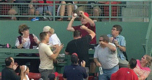 baseball,excited,fan,foul ball