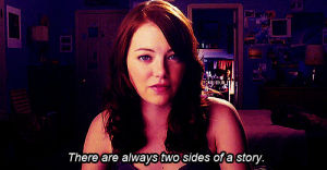 emma stone,frustrated,sorry,easy a