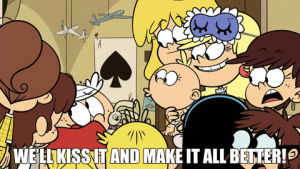 the loud house,love,nickelodeon,family,sibling love,kiss it make it better