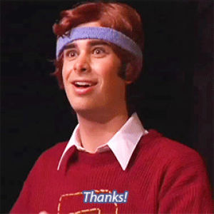 joey richter,forgetful,thank you,russell,harry potter,thanks,darren criss,ron weasley,forget,compliment,scar,avps,thx