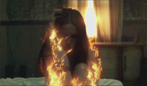 fire,megan fox,burning,rihanna,megan denise fox,video,girl on fire,love the way you lie,eminem,video clip