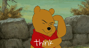 thinking,think,winnie the pooh,concentrate