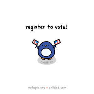 penguin,election,vote,chibird,art,animation,register to vote,voter registration,penguin vote