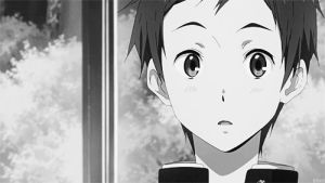 hyouka,anime,black and white,queue,fukube satoshi