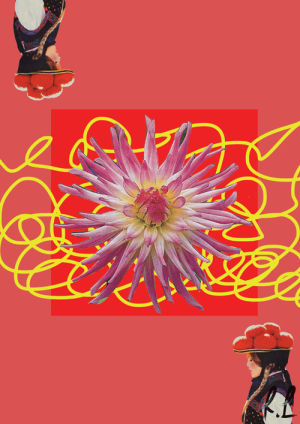 yellow,art,artists on tumblr,artist,red,pop,color,flower,2014,collage,follow,contemporary art,f4f,art blog,brothers solomon,ethan hein,shaun evans,bleached blonde
