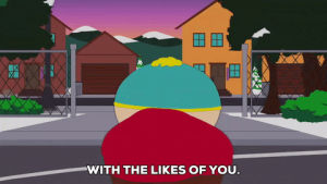 walk away,eric cartman,mad,house,hat,anger,fence