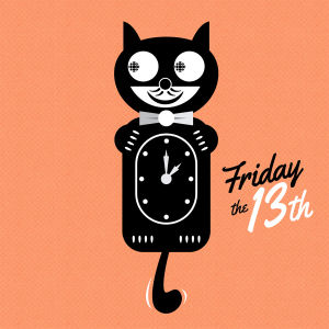 friday the 13th,shifty eyes,cat clock,cat,clock,luck,cbc