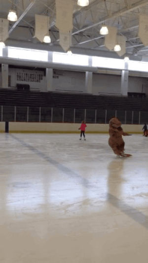 ice skating,t rex,ice