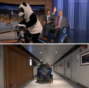 pedicab,jimmy fallon,wave,goodbye,john goodman,hashtag the panda