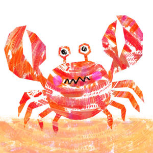 crabs,funny,art,orange,collage,crab,popart