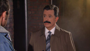 stephen colbert,mustache,lssc,jude law,detective,mystery,late show