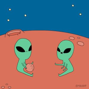 cartoon aliens on mars