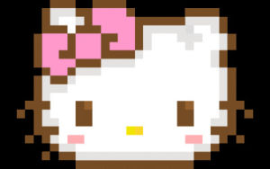 hello kitty,transparent,kawaii,pixel,image,yawn,blurred