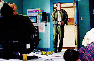 room,movies,teen wolf,boys,officer,passed out,inddor