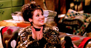 karen walker,happy,clapping,will and grace,favorite characters,will amp grace