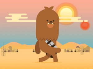 star wars,walking,design,chewbacca,happy,cute,animation,tatooine,loop,character,walk cycle,moving pictures,davegamez