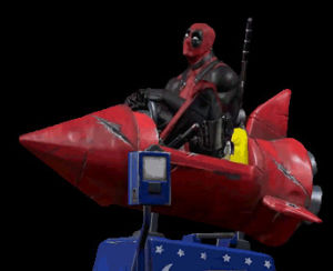 transparent,rocket,deadpool,riding,i need a little deadpool in my life,mildy amused