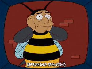 bumblebee man,episode 12,scared,season 17,walking,surprise,spanish,17x12,mumm