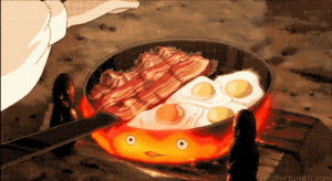 breakfast,spirited away,bacon,eggs