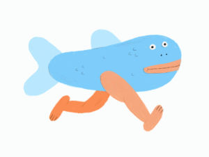 fish,illustration,blue,drawing,2d animation,illustrator,run cycle,pernille kjaer