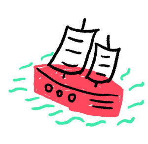 boat,transparent,illustration,sticker,laurasalaberry,keep going,fugu
