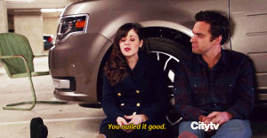 fox,kiss,new girl,zooey deschanel,jess,nailed it,the new girl,television quote,the no nail oath