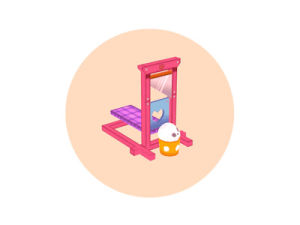 guillotine,love,cute,3d,head,skull,lowpoly,cecymeade,its alive