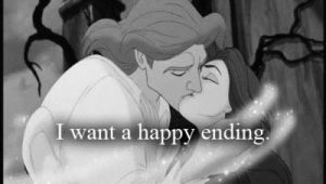 happy end,love,happy,black and white,disney,life,end,ending