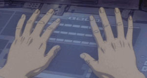 ghost in the shell,transformation,industrial,sci fi,keyboard,gits,tech,typing,mechanical,techygif,iron sulfate