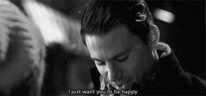 romantic,boy,channing tatum,movies,love,black and white,cute,girl,happy,smile,black,white,want,rachel mcadams,leo,final,peach,i just want you to be happy,every days of my live