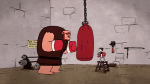 clash of clans,punch,punching bag,giant,clash royale,help,boxing,training,support,teamwork,brick,clasharama,goblins,giant vs giant problem