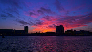 sunset,amsterdam,water,cinemagraph,waves,perfect loop,cinemagraphs,skyline,living stills,burning clouds