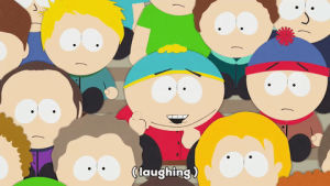 eric cartman,excited,stan marsh,laughter,mocking