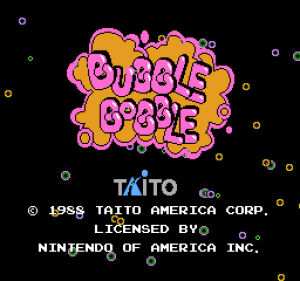 nes,bubble bobble,taito,video games,80s,title screen