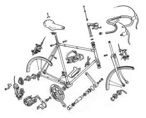 bicycle,exploded diagram,diagram,loop,bike,alcrego,eternal loop,parts,a l crego