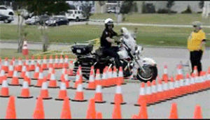 motorcycle,cop,obstacle,course