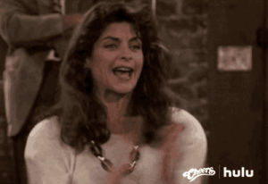 rebecca howe,tv,happy,excited,hulu,clapping,clap,cheers,cbs,kirstie alley
