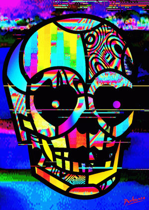 skull,cyber,peekasso,lol,trippy,colors,online,dream,internet art