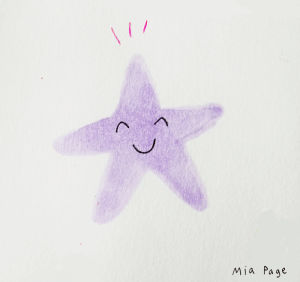 drawingintheforest,good news,art,animation,happy,cute,excited,star,nice,yay,cutie,pride,doodle,proud,exciting,starfish,beam,mia page,beaming,youre a star