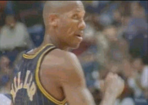 reggie miller,calm down,sports,basketball,nba,stop,1998,indiana pacers