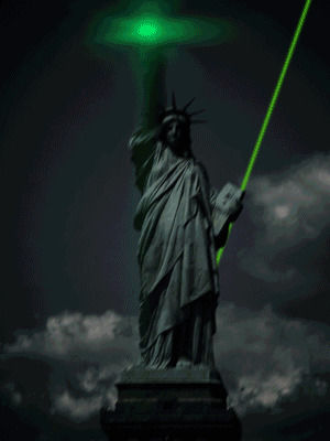 rave,statue of liberty,made by abvh,laser